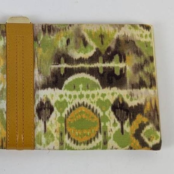 476. EUC Lodis Retro Inspired Green Yellow and Brown Vegan Leather Wallet/Clutch - Picture 5 of 7